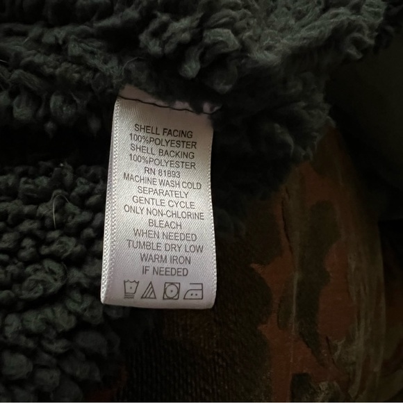 Denim&Co 1X Faux Suede Sherpa-lined Forest Green Open Front Jacket - Picture 7 of 7